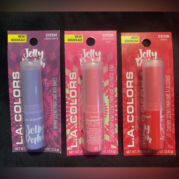 L.A. Colors Jelly Balm Strawberry Kiwi Cherry Mixed Berry Lot Of 3 New Sealed. - Picture 1 of 2